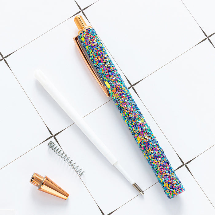 Wholesale Ballpoint Pen Metal Multicolor Sequin Press JDC-BP-Huah098