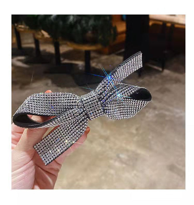 Wholesale diamond bow hairpin spring clip JDC-HC-YingY004