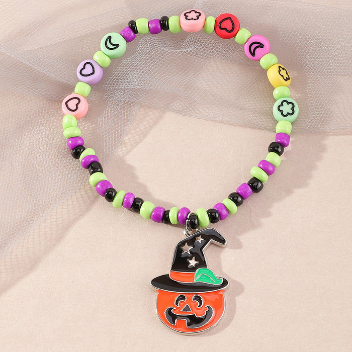 Wholesale Festive Halloween Pumpkin New Rice Bead Bracelet JDC-BT-NZ058