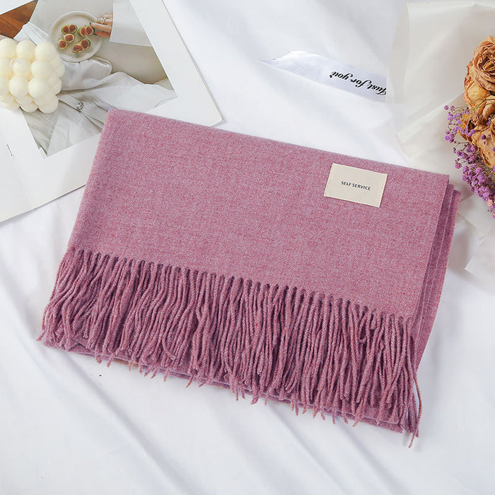 Wholesale Scarf Faux Cashmere Warm Winter Shawl Solid JDC-SF-Qianx005