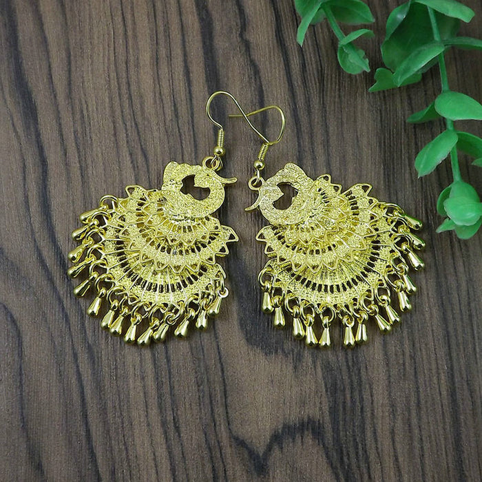 Wholesale Peacock Earrings Women Exaggerated Unmounted JDC-ES-Ylh003