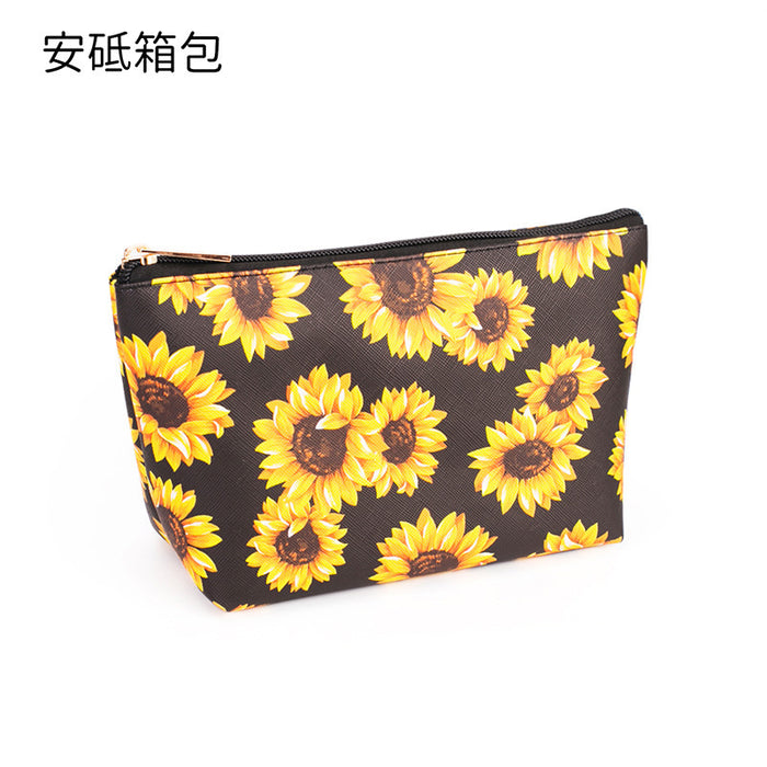 Wholesale Sunflower Cosmetic Bags Large Capacity Storage Bag MOQ≥3 JDC-CB-AD001