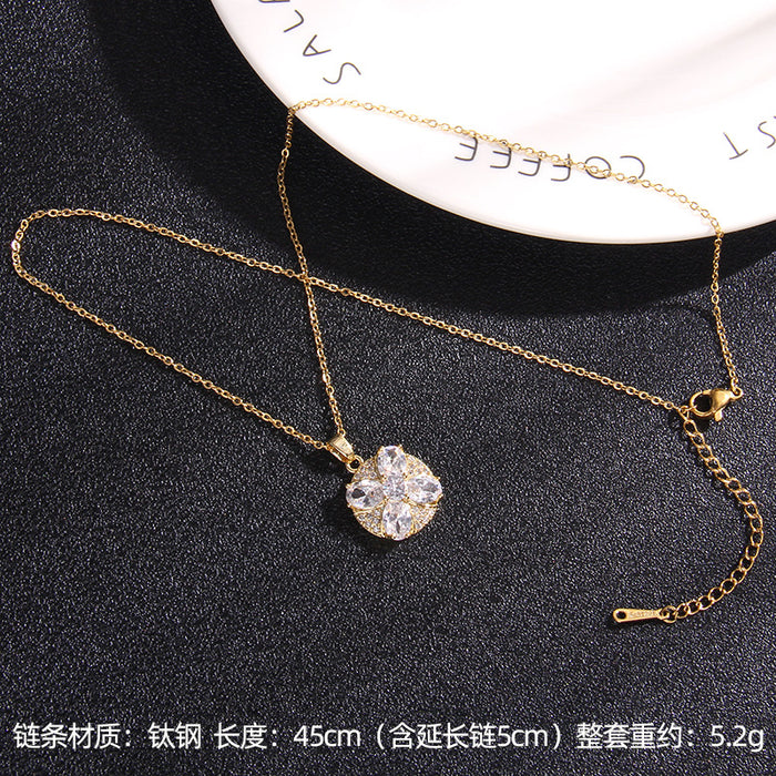 Jewelry WholesaleWholesale Zircon Copper Titanium Steel Gold Plated Gemstone Necklace JDC-NE-RongS002 Necklaces 荣硕 %variant_option1% %variant_option2% %variant_option3%  Factory Price JoyasDeChina Joyas De China