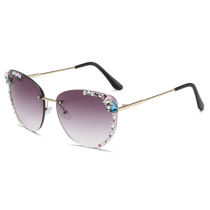 Wholesale rimless UV protection diamond rimless sunglasses JDC-SG-ZhanH004