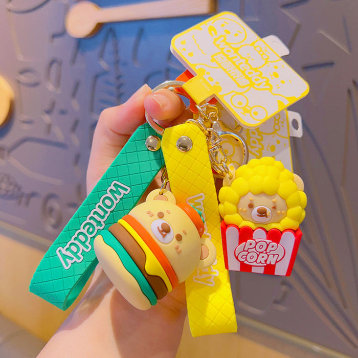 Wholesale Keychains PVC Foodie Teddy Cute MOQ≥2 JDC-KC-YDao045