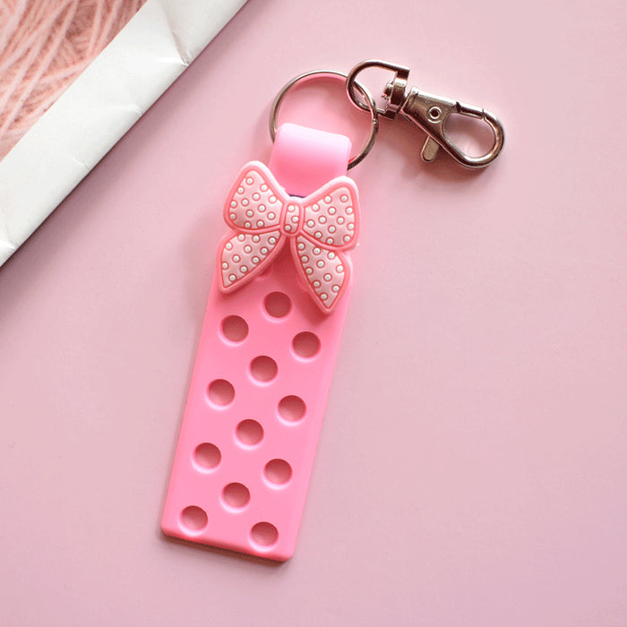 Wholesale Keychain Croc Charms PVC Soft Adhesive Doll Pendant DIY Ornament MOQ≥10 JDC-KC-RYY003