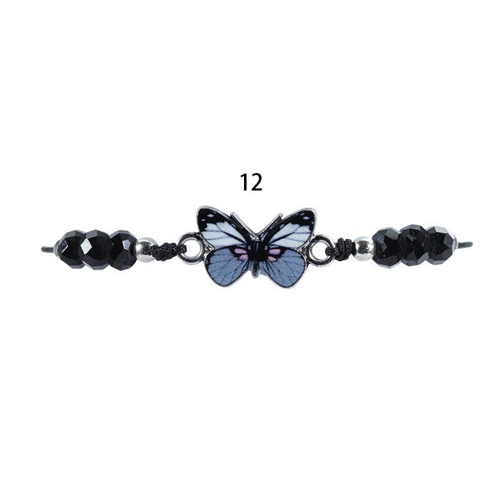 Wholesale Crystal Beaded Colorful Butterfly Bracelet JDC-BT-Yiye024