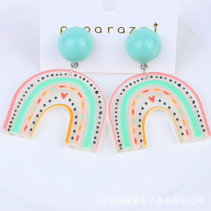 Jewelry WholesaleWholesale cartoon rainbow flower forest temperament acrylic earrings JDC-ES-DUAI003 Earrings 渡爱 %variant_option1% %variant_option2% %variant_option3%  Factory Price JoyasDeChina Joyas De China