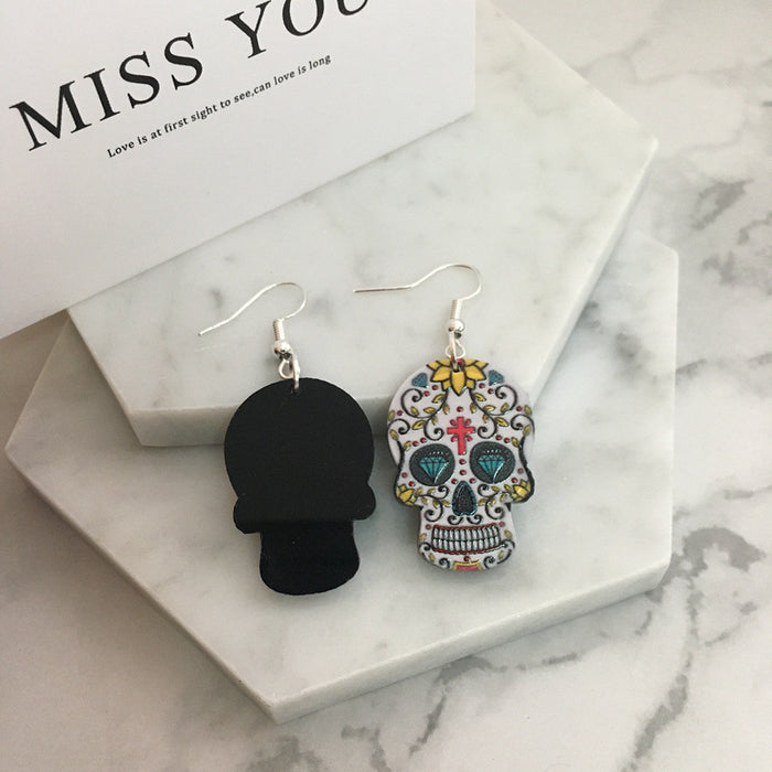 Wholesale Acrylic Skull Drop Earrings JDC-ES-Yiy001