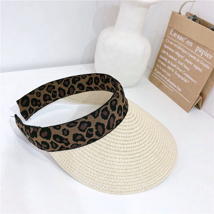 Jewelry WholesaleWholesale Leopard Print Empty Top Hat Sun Hat Straw Hat JDC-FH-HShen001 Fashionhat 鸿琛 %variant_option1% %variant_option2% %variant_option3%  Factory Price JoyasDeChina Joyas De China