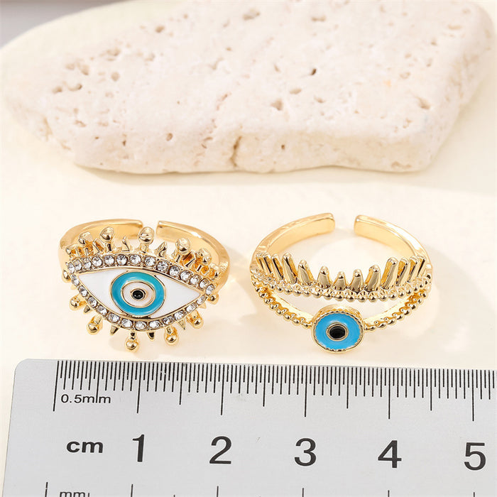 Jewelry WholesaleWholesale Devil's Eye Rhinestone Alloy Adjustable Ring MOQ≥3 JDC-RS-Juej008 Rings 觉际 %variant_option1% %variant_option2% %variant_option3%  Factory Price JoyasDeChina Joyas De China