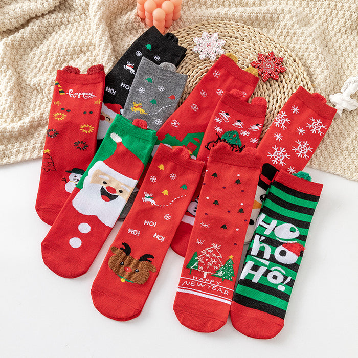 Wholesale Socks Cotton Christmas Stereo Ear Socks MOQ≥3 JDC-SK-BingTao001