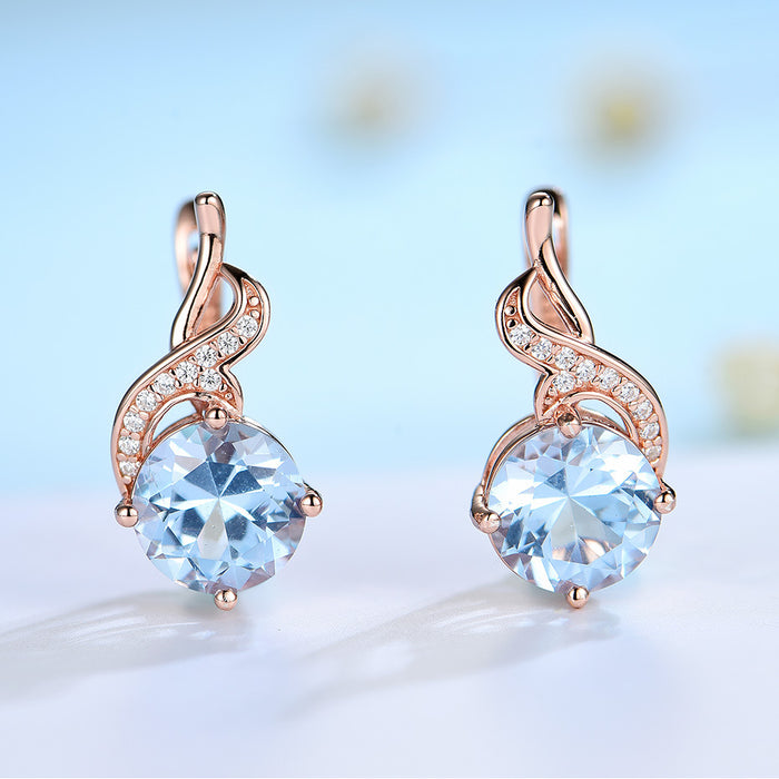 Wholesale Aqua Blue Zircon Earrings JDC-ES-ery010