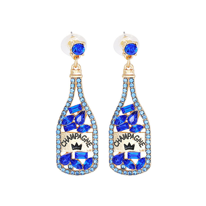 Wholesale Earrings Alloy Diamond Party Wine Bottle JDC-ES-JJ329