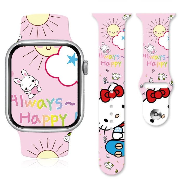 Wholesale Cartoon Silicone Strap Suitable for Apple Watch Strap (S) JDC-WD-NuoQi007