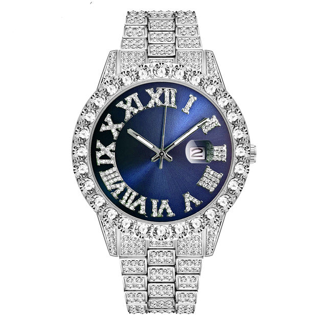 Jewelry WholesaleWholesale steel belt hip hop scale diamond-encrusted calendar quartz watch JDC-WH-SS004 Watch 时梭 %variant_option1% %variant_option2% %variant_option3%  Factory Price JoyasDeChina Joyas De China