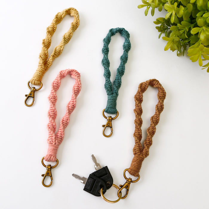 Wholesale Metal Hand Braided Wrist Keychain DIY Accessories  MOQ≥2 JDC-KC-JM032