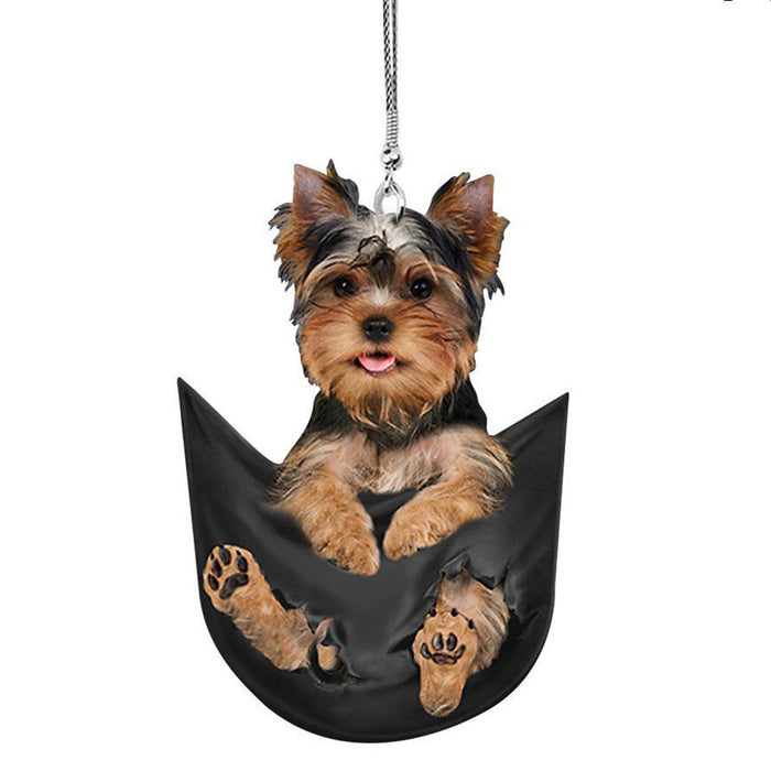 Wholesale Car Accessories Acrylic Creative Cute Pocket Puppy Pendant MOQ≥5 JDC-CA-YunS001