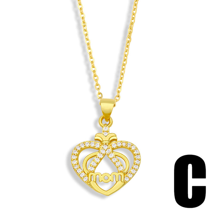 Jewelry WholesaleWholesale heart-shaped short Mother's Day necklace JDC-NE-AOS017 Necklaces 翱昇 %variant_option1% %variant_option2% %variant_option3%  Factory Price JoyasDeChina Joyas De China