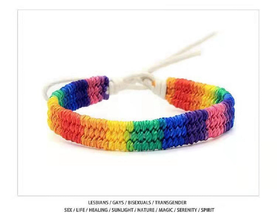 Wholesale LGBT Rainbow Bracelet Manual Weaving JDC-BT-GuangG003