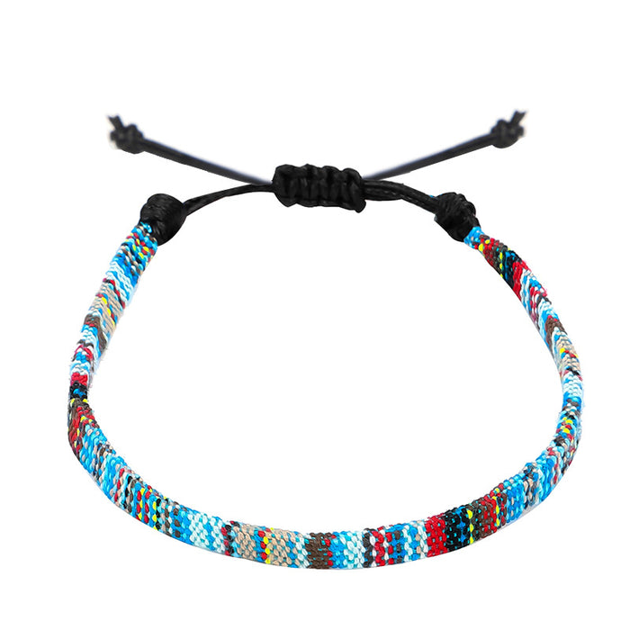 Wholesale Anklet Boho Anklet Hand Braided Rainbow Color Anklet LGBT MOQ≥3 JDC-AS-QiuX001