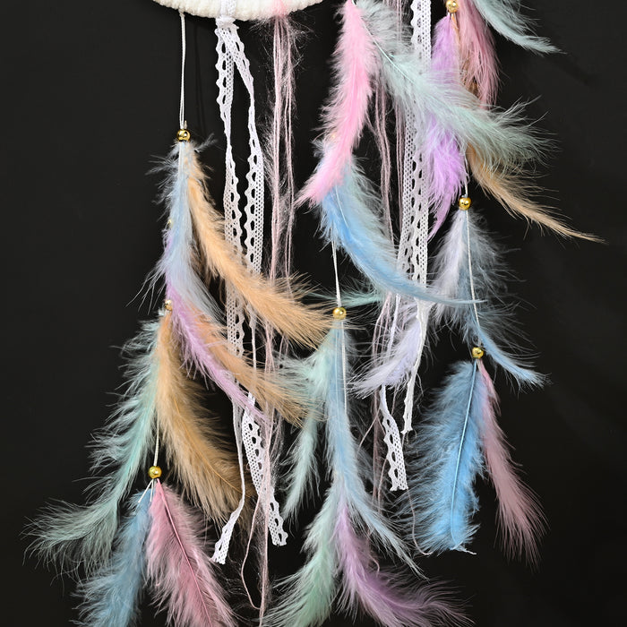 Wholesale cute furball moon Dreamcatcher Indian style MOQ≥2 JDC-DC-JunX012