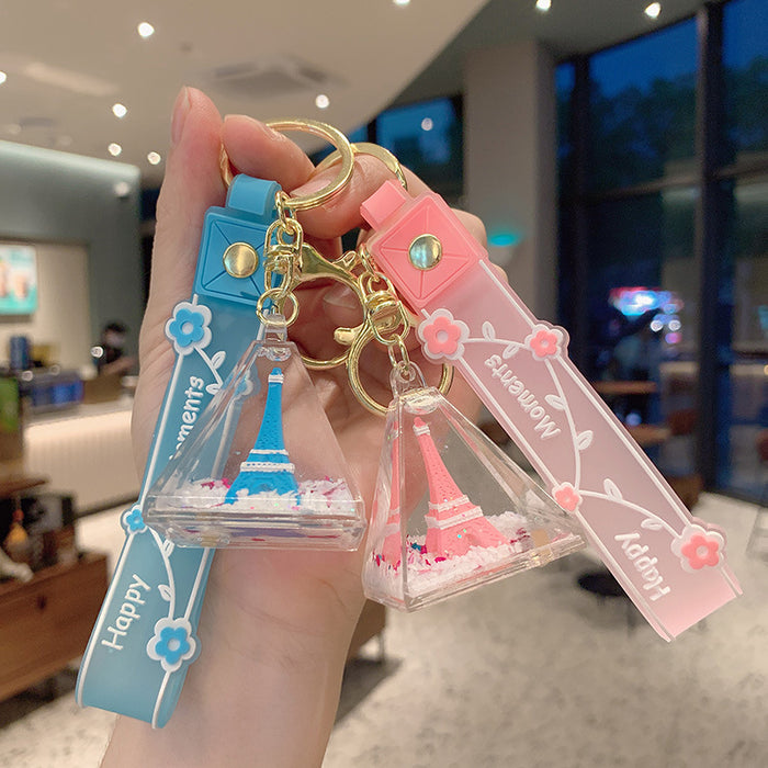 Wholesale into oil Eiffel Tower cute keychain JDC-KC-JCai017