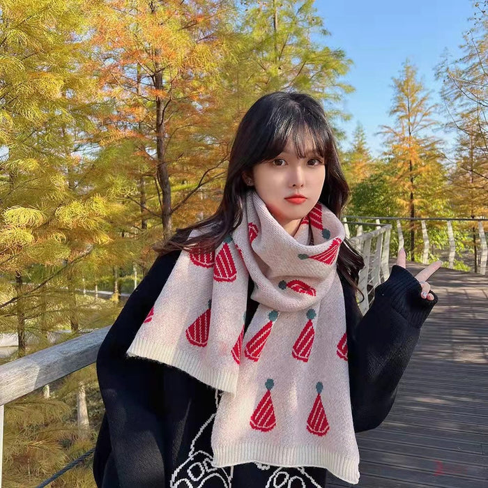 Wholesale Scarf Wool Knitting Christmas Thick Winter Warm JDC-SF-Yuxin002