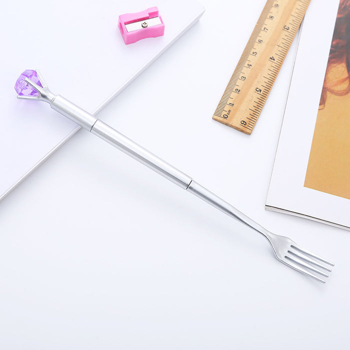 Wholesale Diamond Spoon Fork Plastic Ballpoint Pen JDC-BP-Liuj015