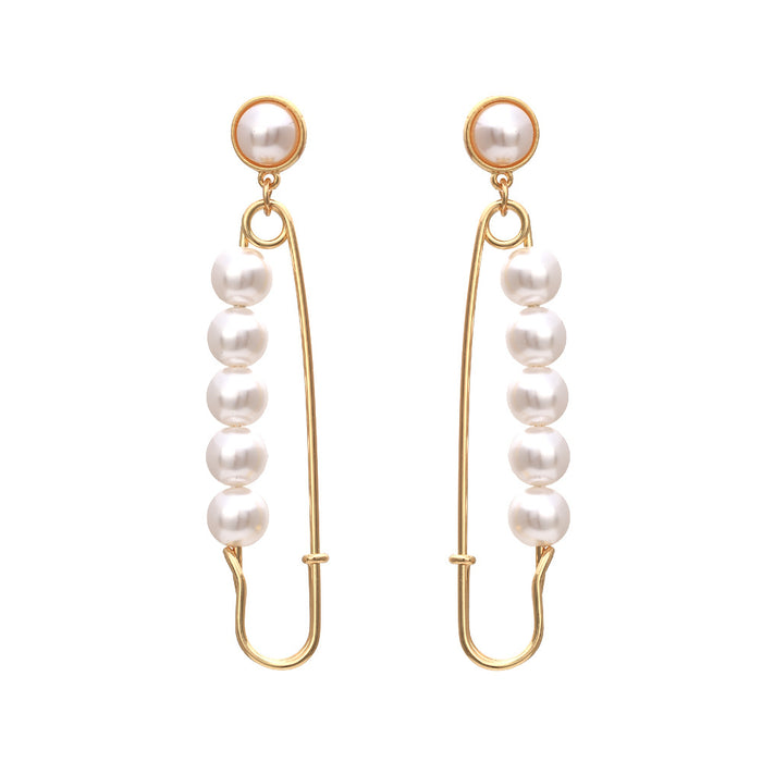 Jewelry WholesaleWholesale long style paper clip pearl earrings JDC-ES-MY260 Earrings 曼茵 %variant_option1% %variant_option2% %variant_option3%  Factory Price JoyasDeChina Joyas De China