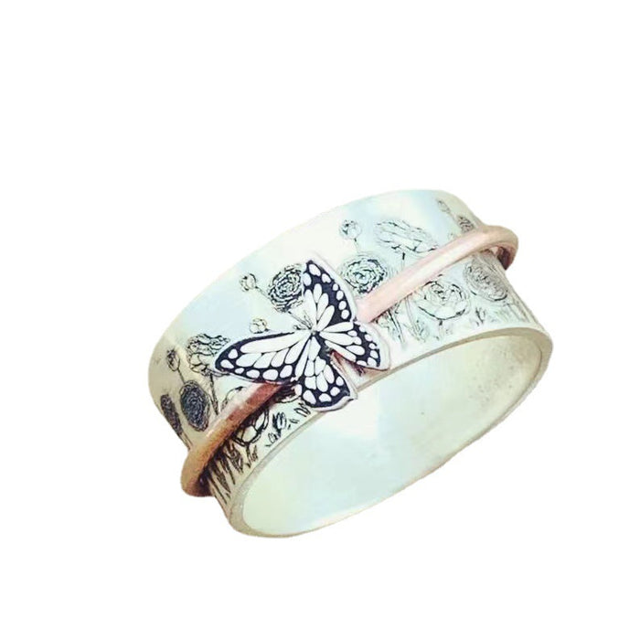 Wholesale Ring Alloy Vintage Butterfly Ring MOQ≥2 JDC-RS-YuD005