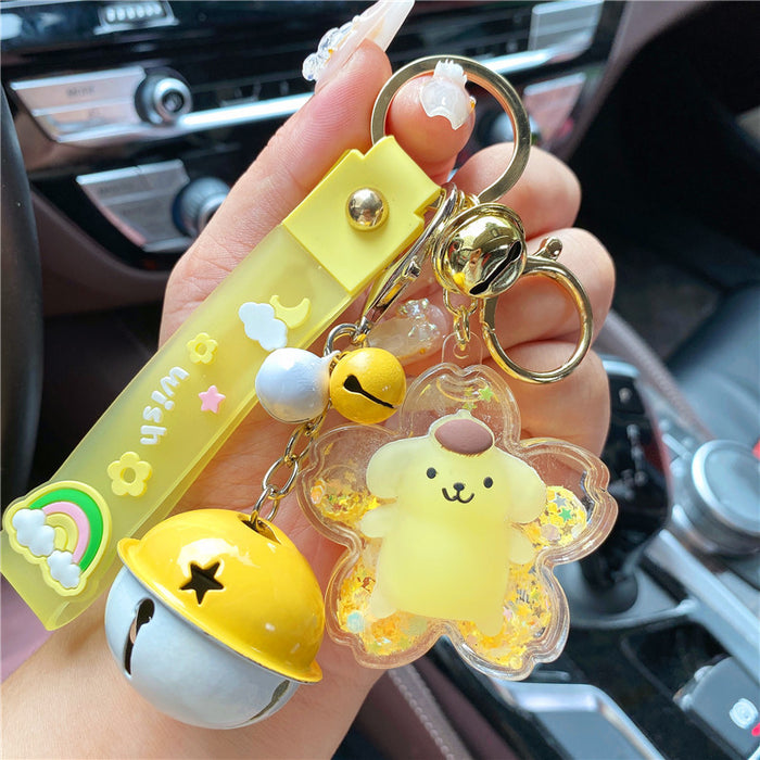 Wholesale Keychains PVC Acrylic Hardware Luminous Quicksand Bottle Cute Cartoon JDC-KC-TianC004