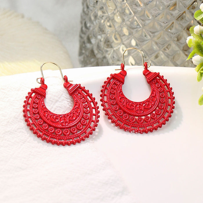 Wholesale Earrings Alloy Candy Color Cutout JDC-ES-Yuhong017