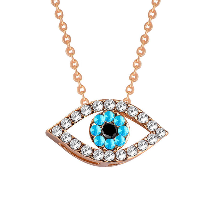 Wholesale Necklaces Alloy Rhinestone Blue Eyes Devil's Eye MOQ≥2 JDC-NE-KeM001