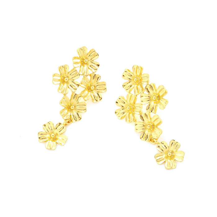 Wholesale Vintage Gold Alloy Flowers Earrings JDC-ES-ManY045