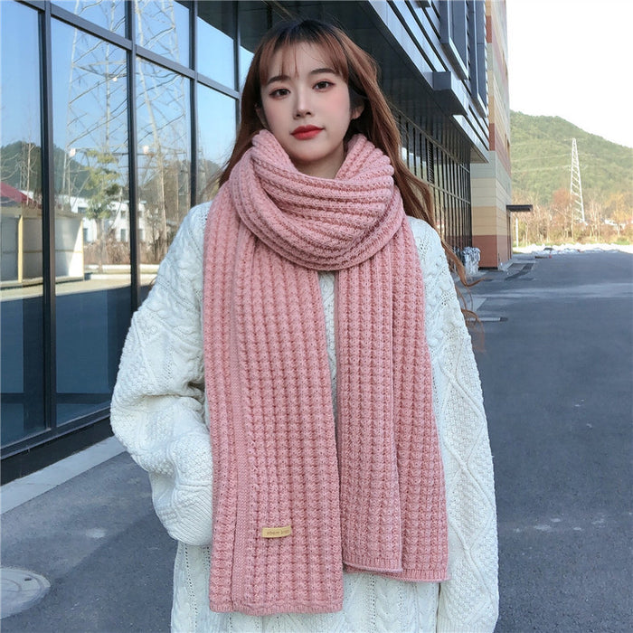 Wholesale Scarf Faux Cashmere Warm Winter Knit Solid JDC-SF-Zhenl002