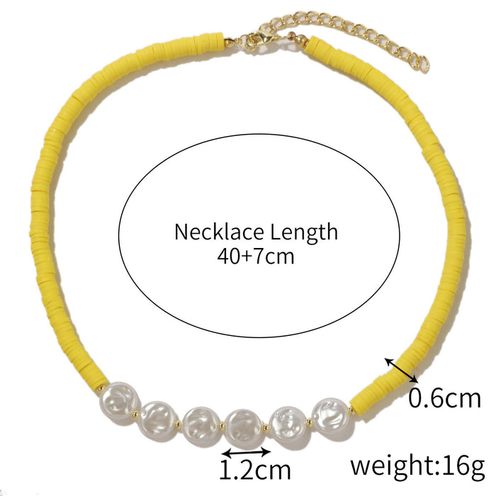 Wholesale summer ins style colored soft ceramic necklace JDC-NE-JiaYi002