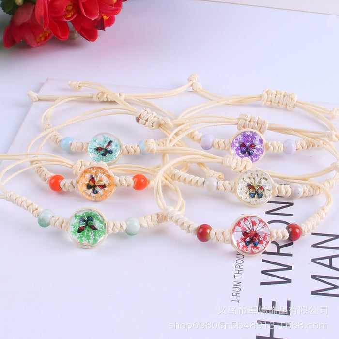 Wholesale Bracelet Glass Ball Weaving Gypsophila Immortal MOQ≥2 JDC-BT-ZhuoD002