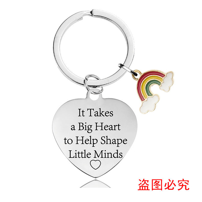 Jewelry WholesaleWholesale teachers' Day graduation gift engraved stainless steel Graduation keychain JDC-KC-GangGu034 Keychains 钢古 %variant_option1% %variant_option2% %variant_option3%  Factory Price JoyasDeChina Joyas De China