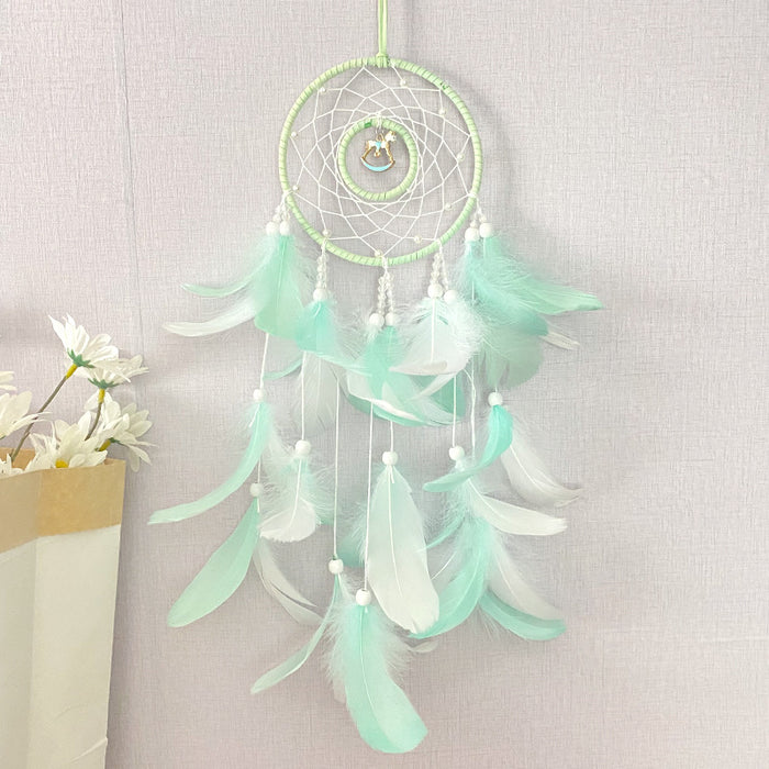 Wholesale Double Circle Pony Dreamcatcher Ornament  MOQ≥2 JDC-DC-MYing008