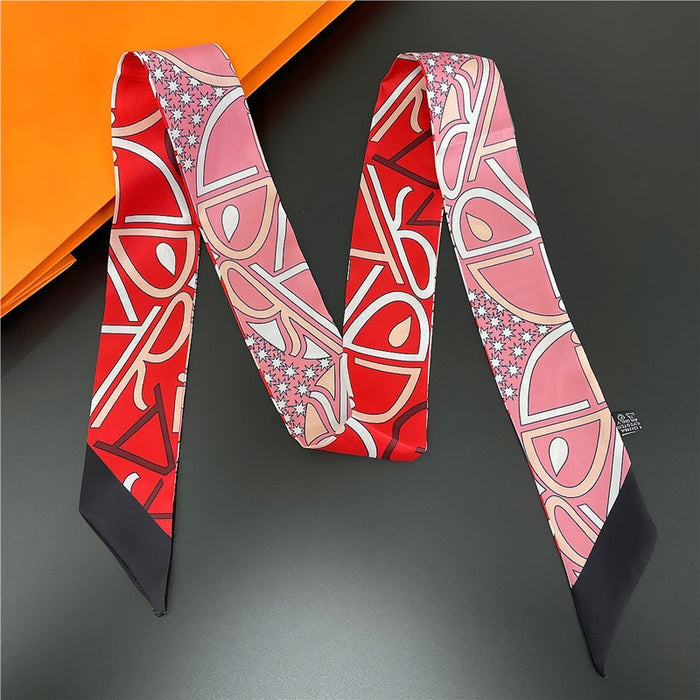 Jewelry WholesaleWholesale imitation silk long angled streamer print small scarf MOQ≥2 JDC-SS-TuYou001 Silk Scarf 图优 %variant_option1% %variant_option2% %variant_option3%  Factory Price JoyasDeChina Joyas De China