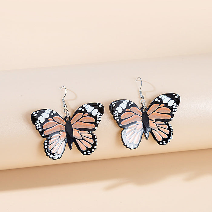 Wholesale Colorful Glass Butterfly Acrylic Earrings JDC-ES-MDD010