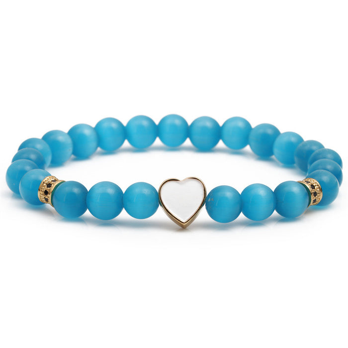 Wholesale Opal Beaded Heart Bracelet MOQ≥2 JDC-BT-ML060