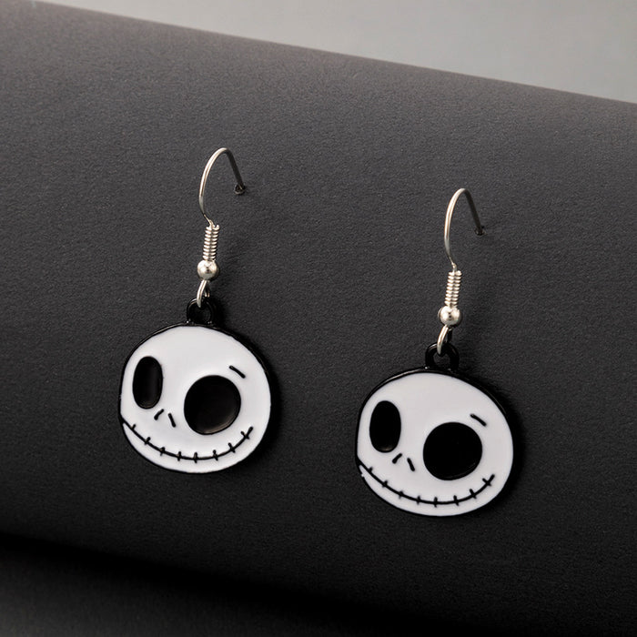 Wholesale Earrings Alloy Ceramic Halloween Scary Skull Earrings JDC-ES-MOM016