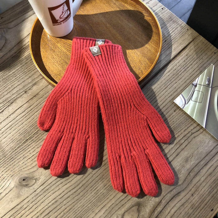 Wholesale Gloves Polyester Warm Solid Color Knit Touch Screen JDC-GS-YanD004