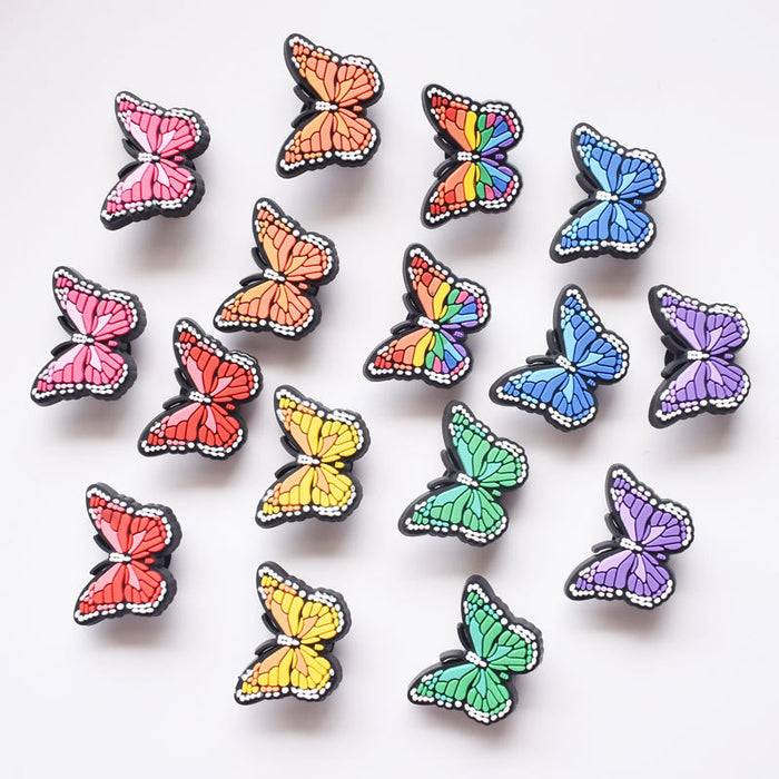 Wholesale Random 100pcs Butterfly PVC DIY Accessories Croc Charms JDC-CCS-RYY019