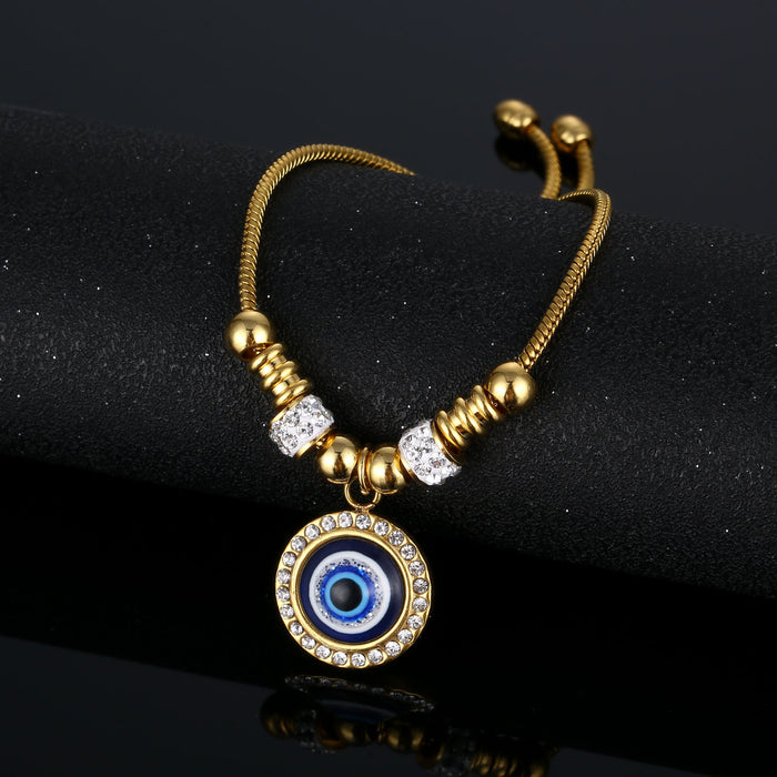 Wholesale Bracelet Stainless Steel Turkey Devil Eye Adjustable MOQ≥10 JDC-BT-FaM002