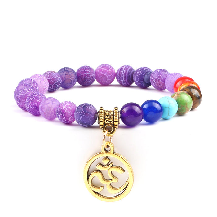 Jewelry WholesaleWholesale Aum Charm Beaded Alloy Color Stone Bracelet JDC-BT-JiuJ021 Bracelet 九江 %variant_option1% %variant_option2% %variant_option3%  Factory Price JoyasDeChina Joyas De China