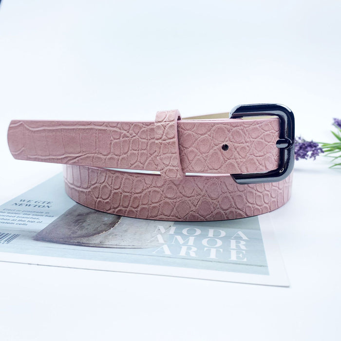 Jewelry WholesaleWholesale Gun Black Buckle Head Pants Belt Pin Buckle Crocodile Pattern Belt JDC-WB-FangH011 Womenbelt 芳蕙 %variant_option1% %variant_option2% %variant_option3%  Factory Price JoyasDeChina Joyas De China