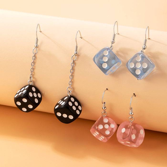 Wholesale plastic transparent dice ear hook MOQ≥2 JDC-ES-lingg011